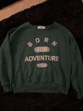 PacSun Dark Green Land Rover Logo Crewneck
